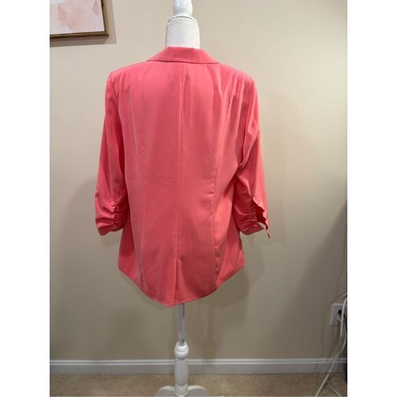 Z Supply Women's One-Button Scrunched 3/4 Sleeve Cinema Blazer Pink Size Large - Picture 4 of 7